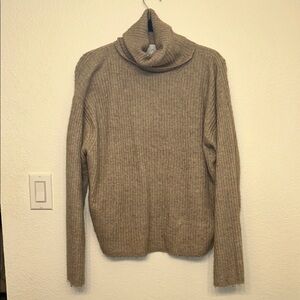 H&M Tan Ribbed Turtleneck Sweater